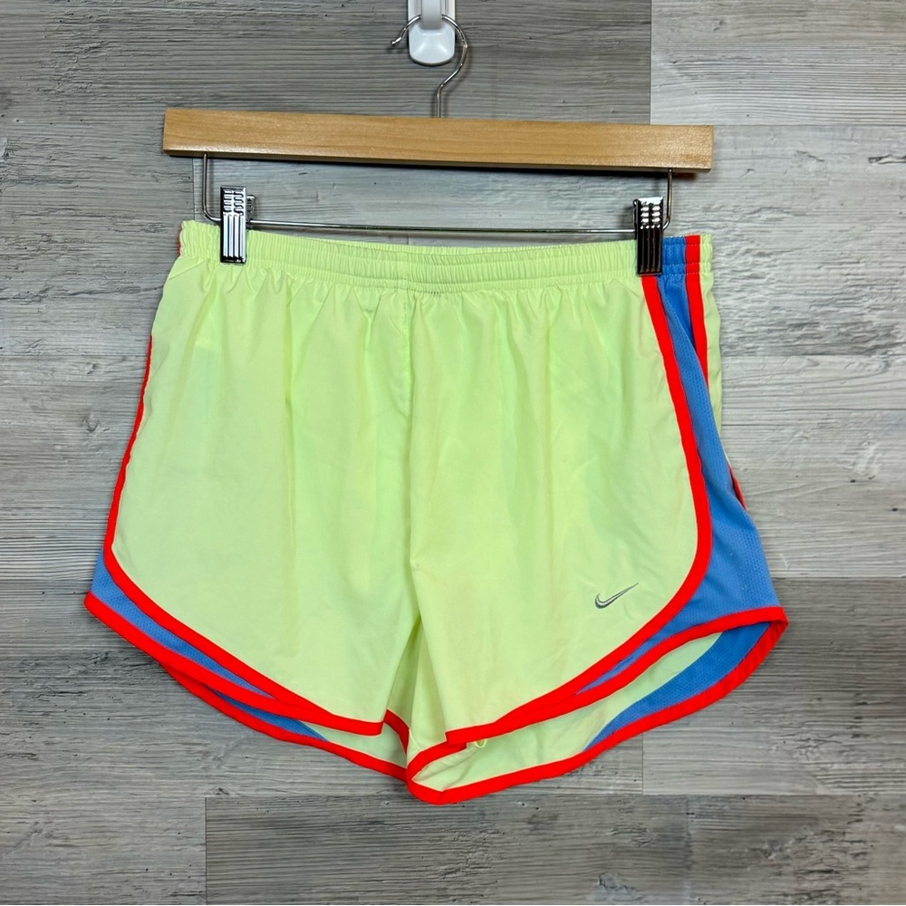 Nike Women’s Dri-FIT Tempo Running Shorts - Lime Green & Blue - Medium